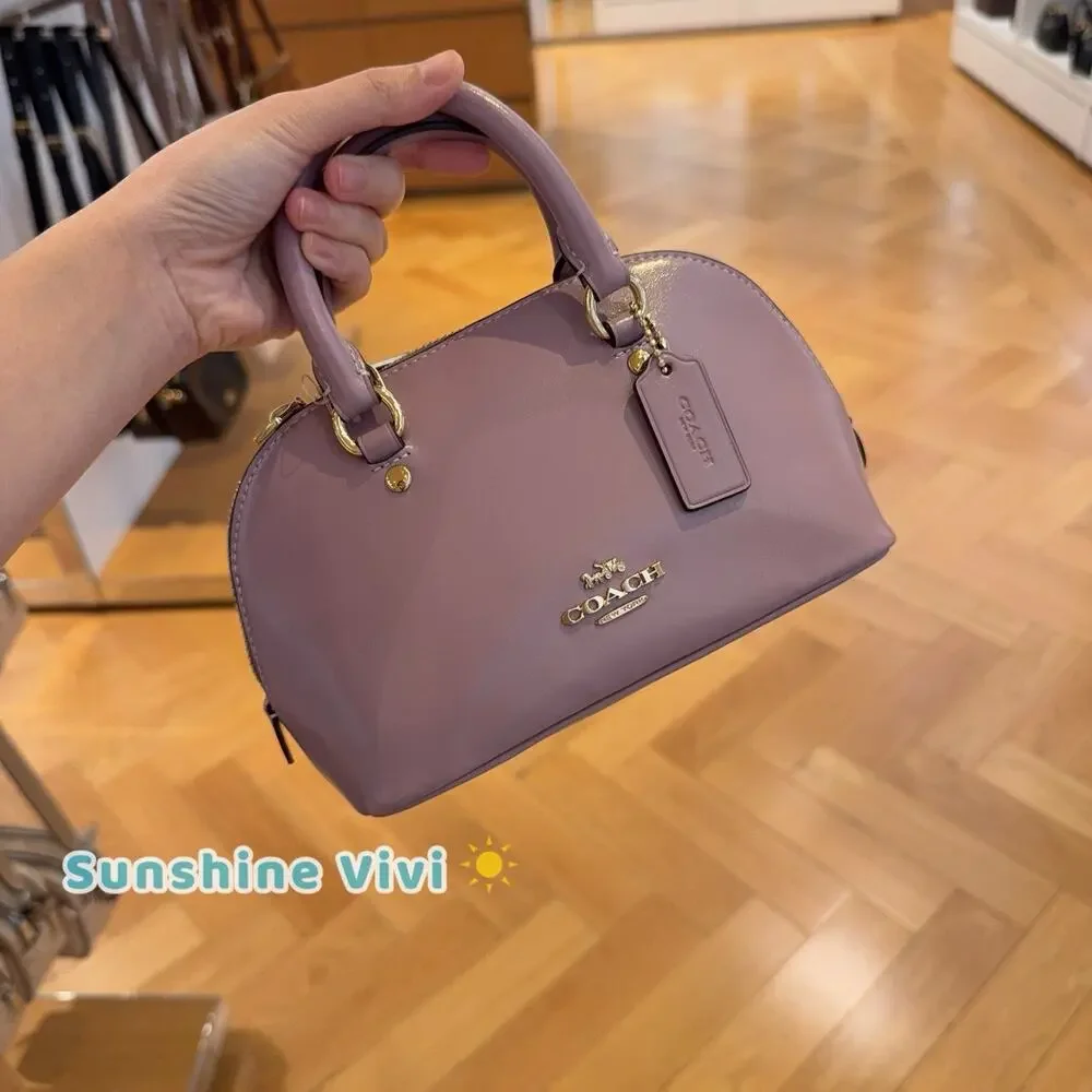 NWT Coach Lala Mini Satchel Bag CEA01 Shiny nappa leather IM/LILAC